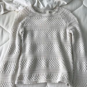white knit sweater